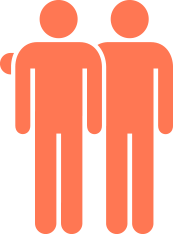 Illustration of two people standing side by side, one with arm around the other's shoulder.